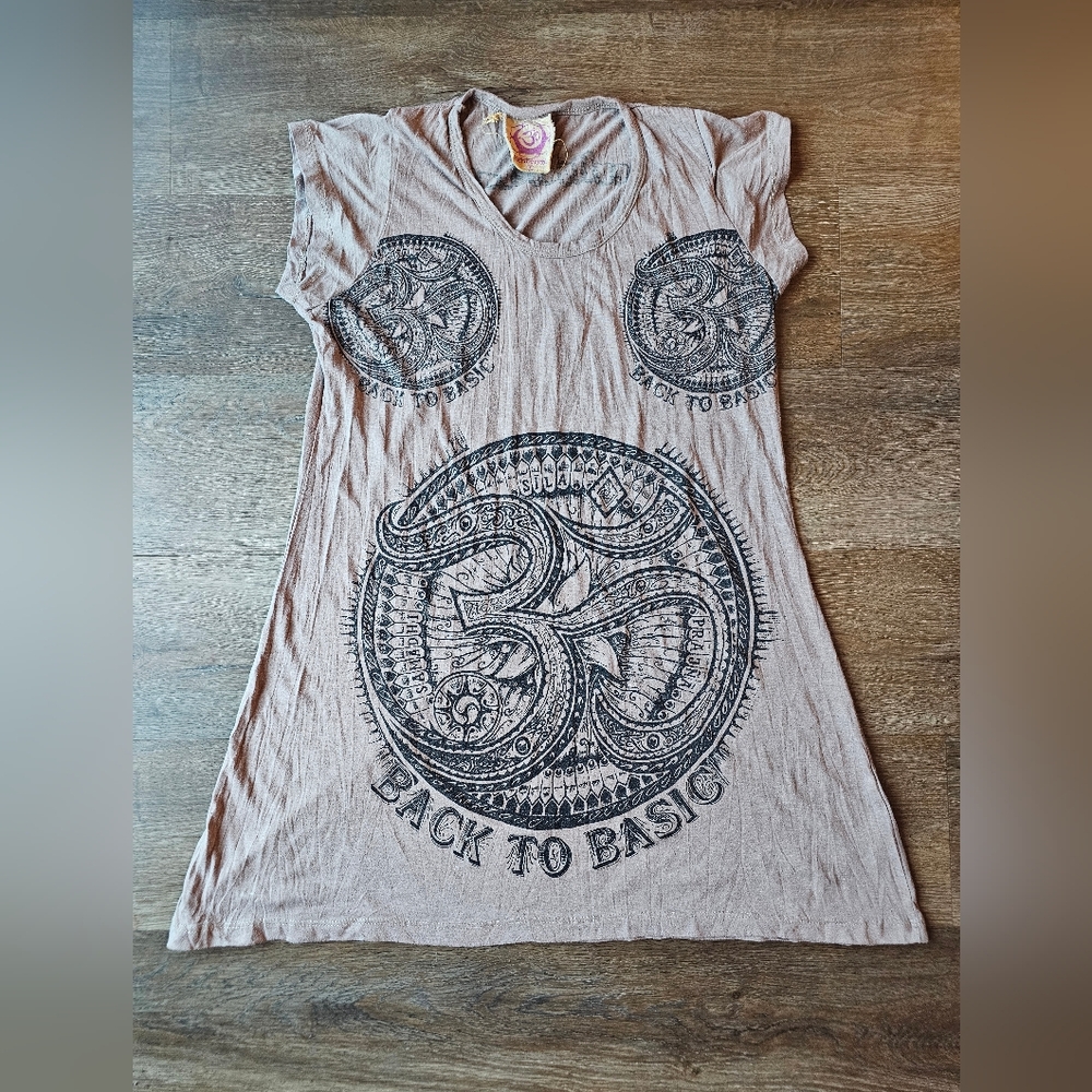 Enlightenment tunic style Asiain art inspired t shirt size Large